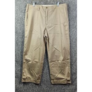 Polo Ralph Lauren Khaki Cropped Capris Tan Pants Women's 14 Button‎ Cuff